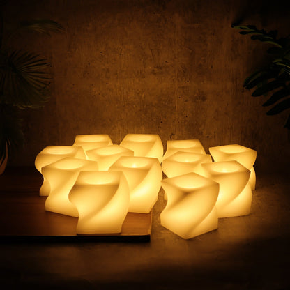Twelve-piece square LED flameless candle set ideal for festivals and events