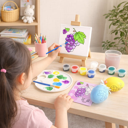 Fun educational paint kit for kids with compact carry case for portability