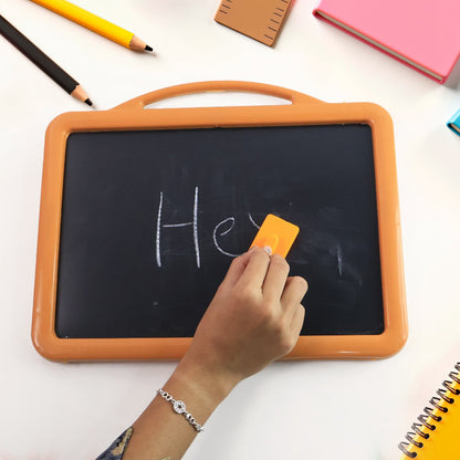 Kids writing board including marker, chalk sticks, and eraser for creative activities