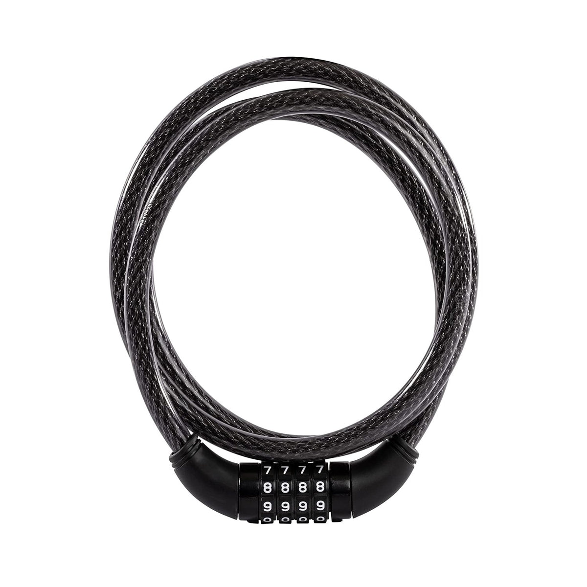 Safora multi-purpose bicycle cable lock with 4-dial combination.