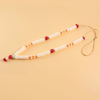 Handmade decorative pooja gajra garland with thread tie