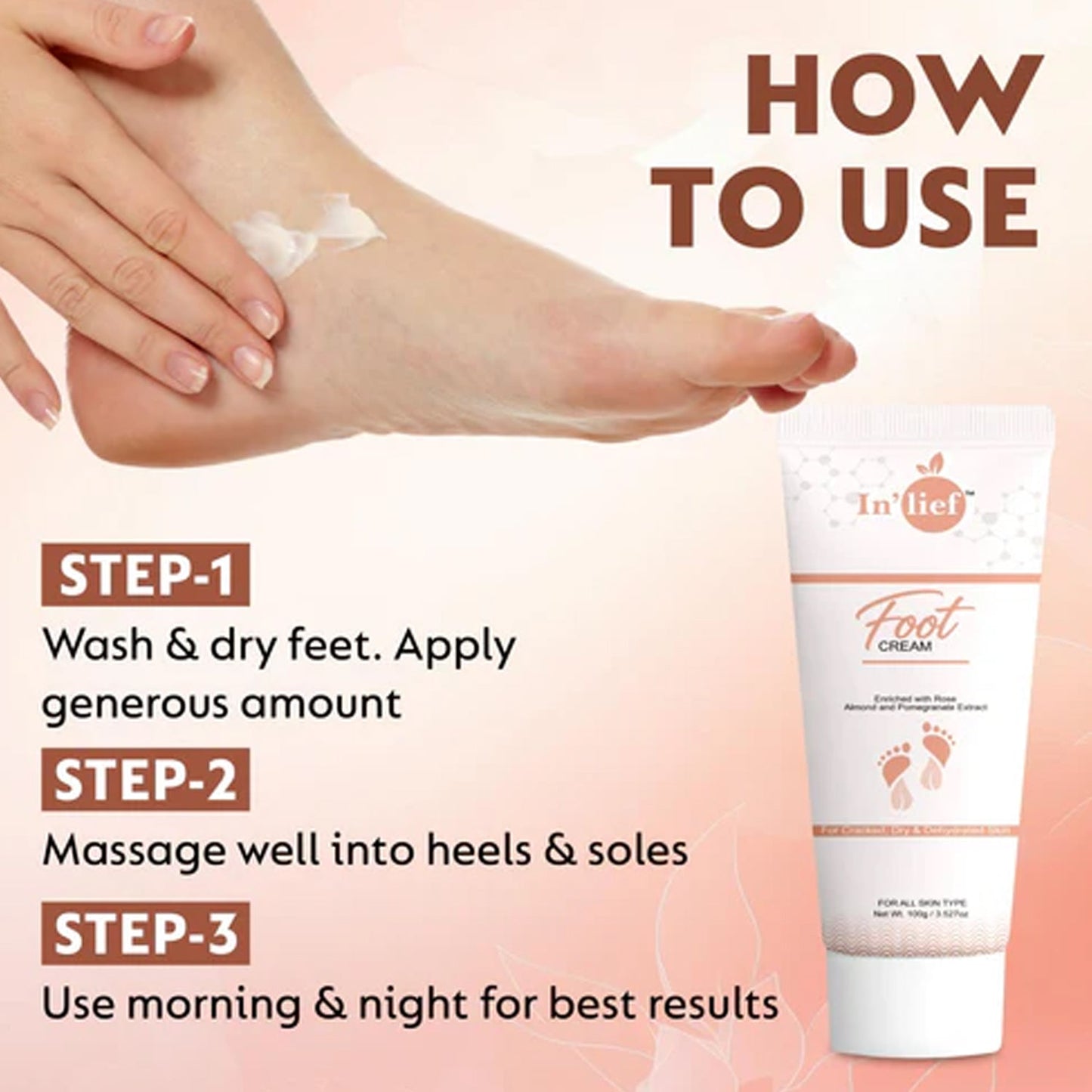Intensive foot cream used for heel repair