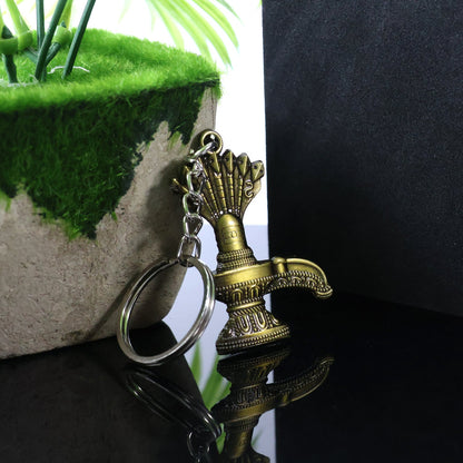Divine Shivling keychain with detailed metal craftsmanship