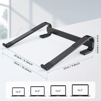 Sturdy metal laptop stand providing firm laptop support