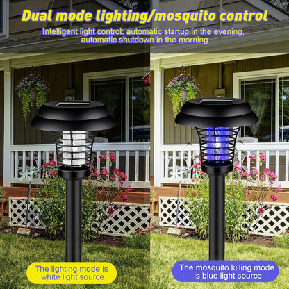 Solar insect trap light designed for garden and yard pest control