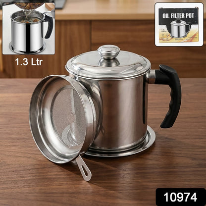 Oil collector pot made of premium stainless steel for kitchen use