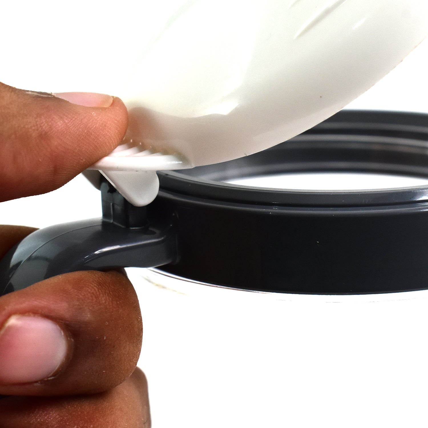 Side view of Apex unbreakable pickle container set with ergonomic handles