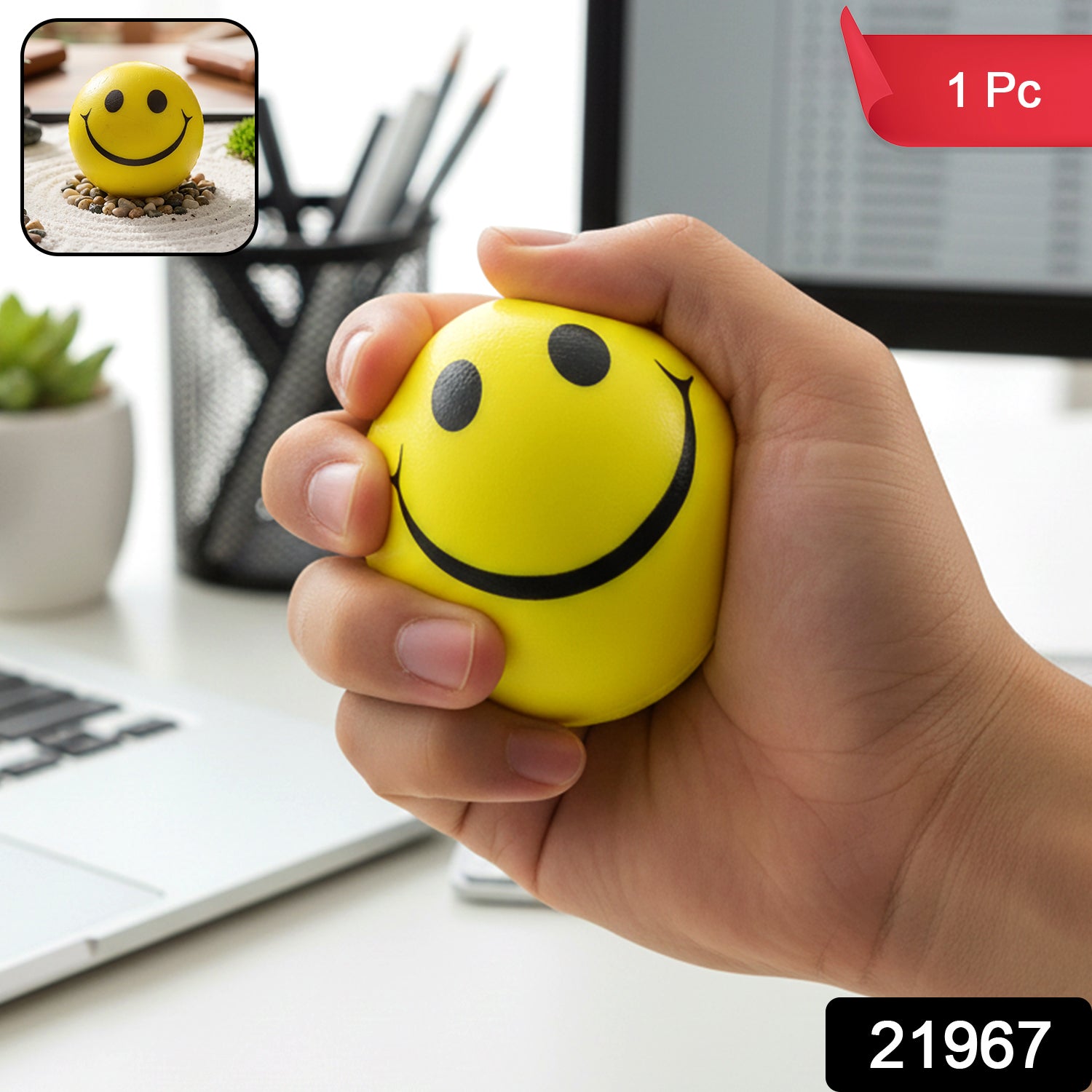 Fun foam smiley toy ball for relaxation and play