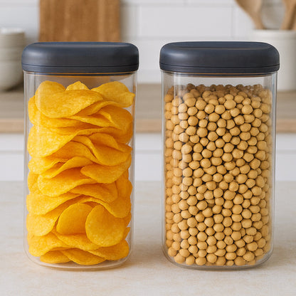 Airtight food storage jar ideal for snacks and pulses