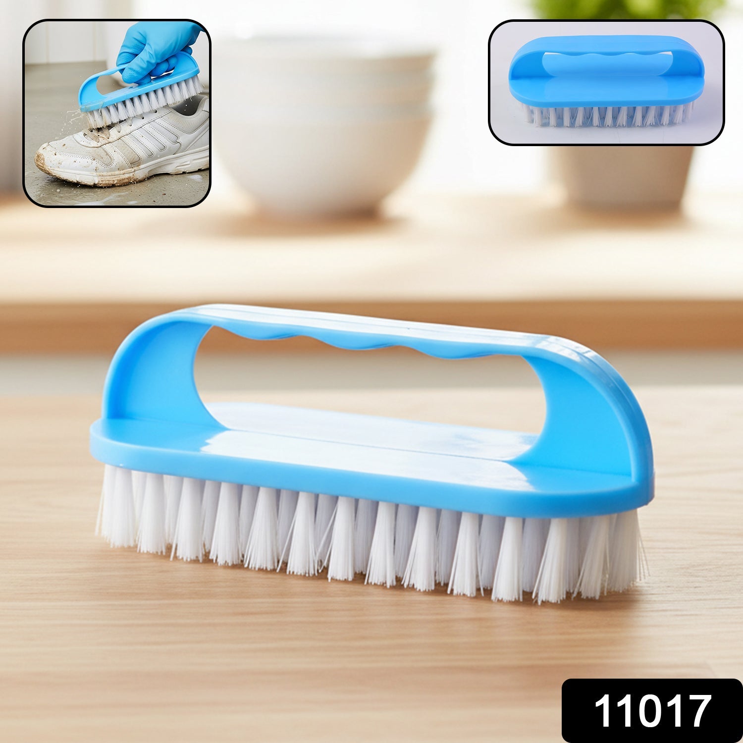 Durable heavy-duty cleaning brush scrubbing kitchen sink grime effectively.