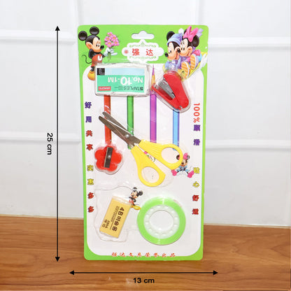 Compact storage of 6 in 1 stationery kit items, ideal for organization