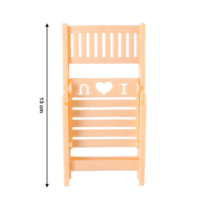 Folded mini chair peach color mobile stand holder compact