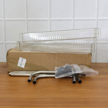 2 tier storage trolley with rolling wheels in a clean living area environment