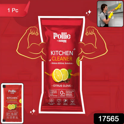 Pollic Kadam Kitchen Surface Cleaner Sachet pouch with concentrated citrus clove cleaner