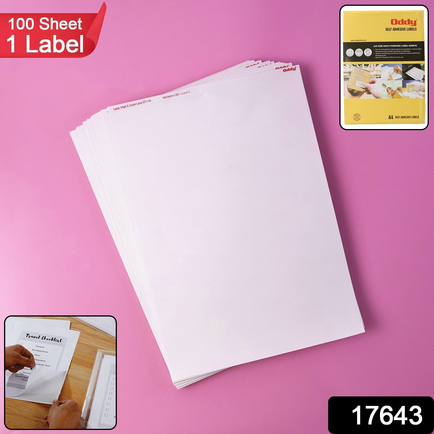 Full A4 sheet self-adhesive labels with printed barcodes for tracking