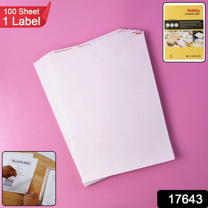 Full A4 sheet self-adhesive labels with printed barcodes for tracking