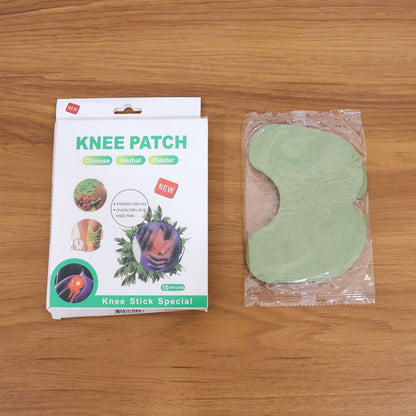 Close-up of herbal knee relief patch on skin showing comfort