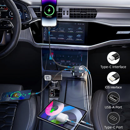 Comparison shot highlighting features of  4-in-1 car charger