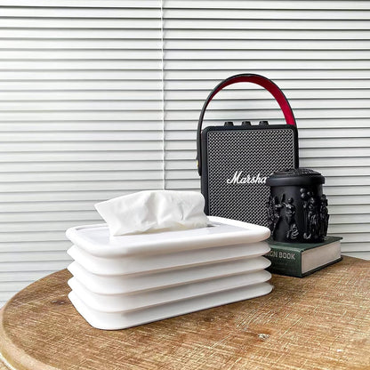 Decorative silicone tissue holder in a minimalist home interior.