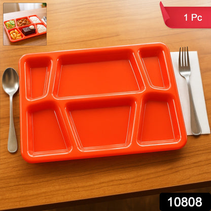 Plastic serving tray with multiple compartments ideal for portion control and mess-free meals