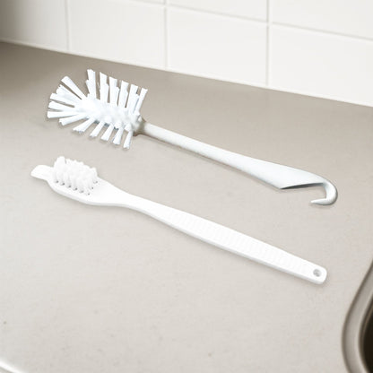 Two-piece multifunctional cleaning brush set for household use