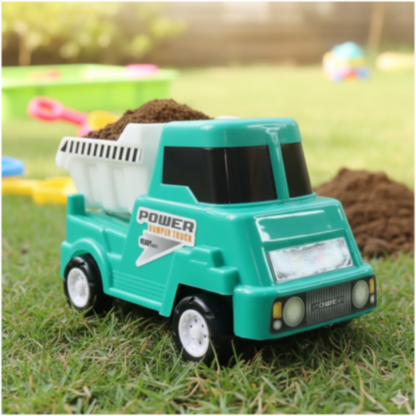 Heavy duty toy dump truck for children’s interactive play