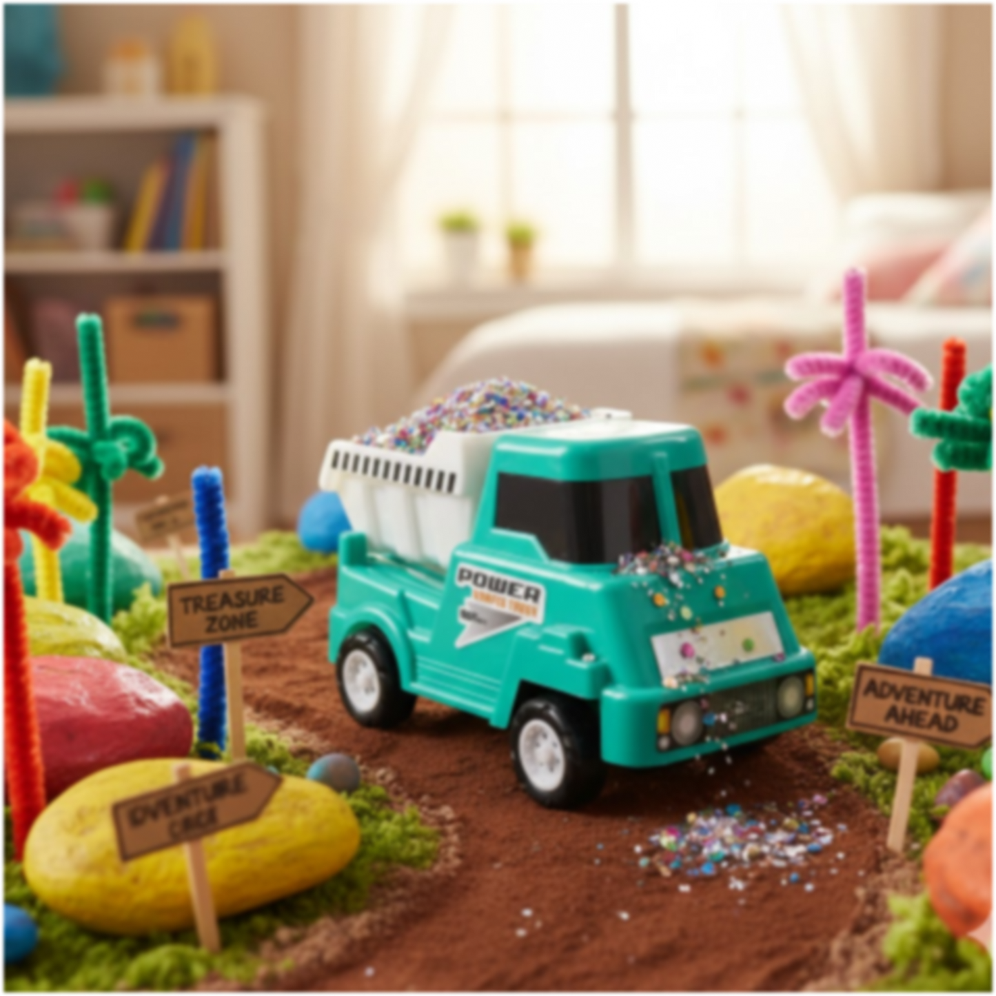 Kids play dumper truck designed for easy handling and friction power