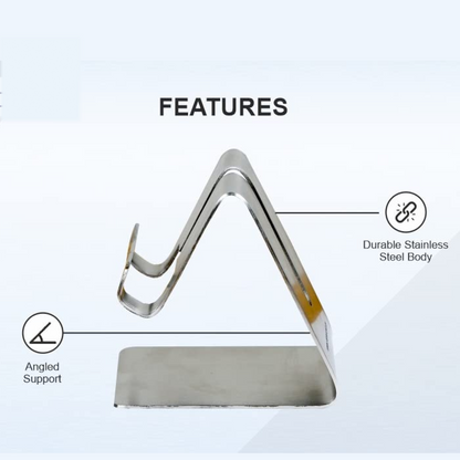 Detailed view of mobile stand holder's anti-slip pads and build quality