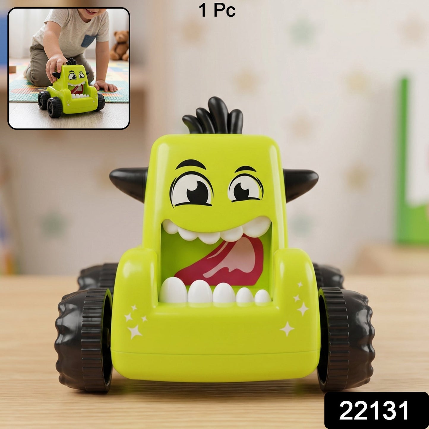 Assorted cartoon monster push back car toy packaging