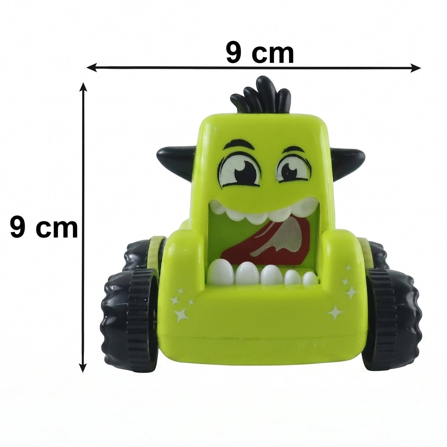 Cartoon monster car toy with measurement scale