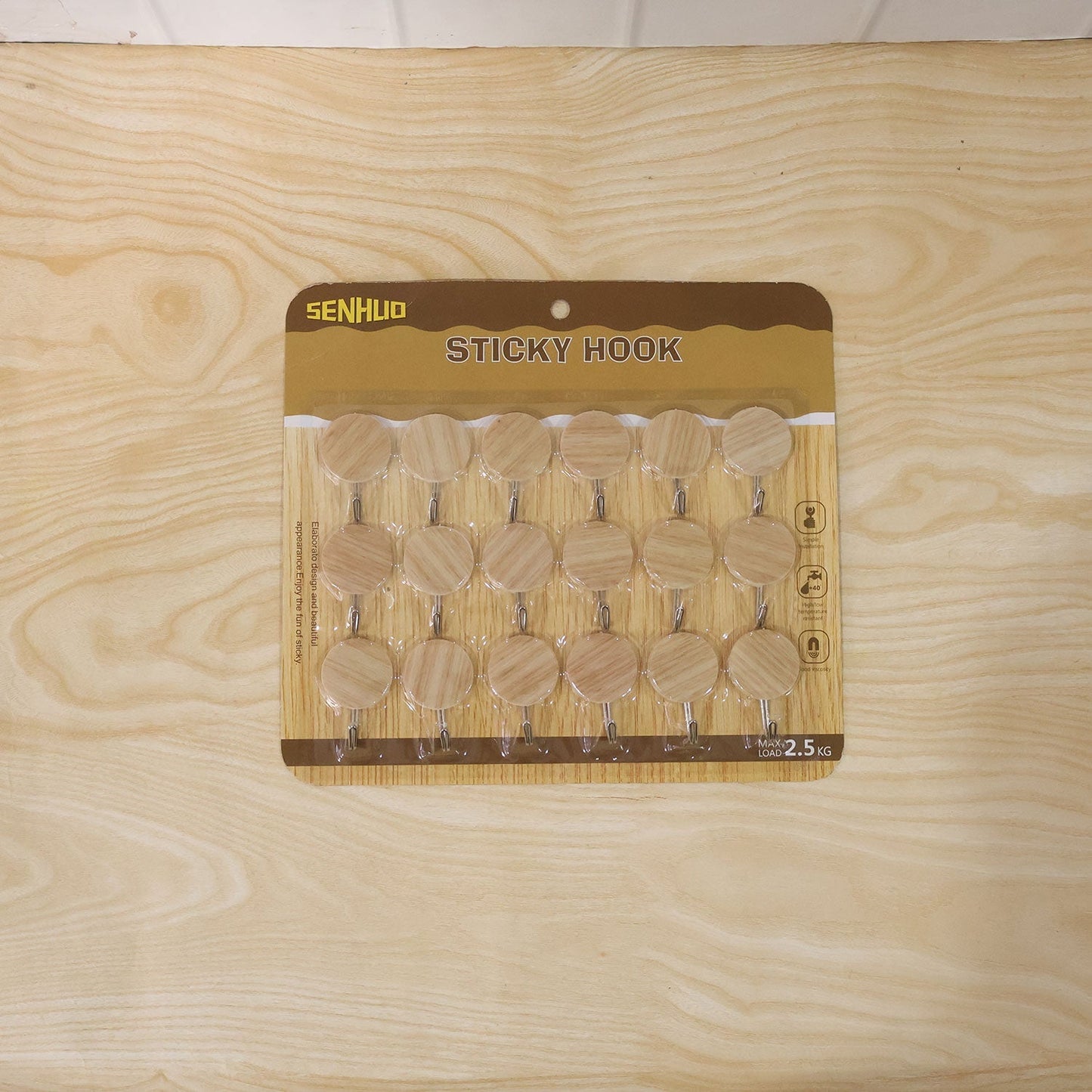 Size guide for self-adhesive wall hooks