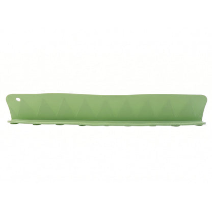 Front view of the green silicone splash guard against white background.