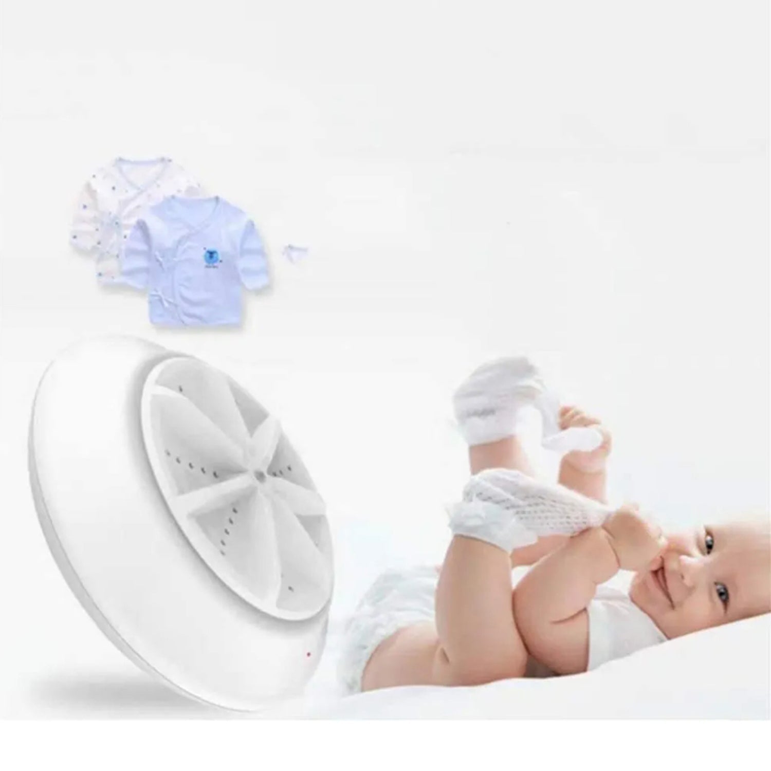 Angle view of portable USB mini washing machine for travel