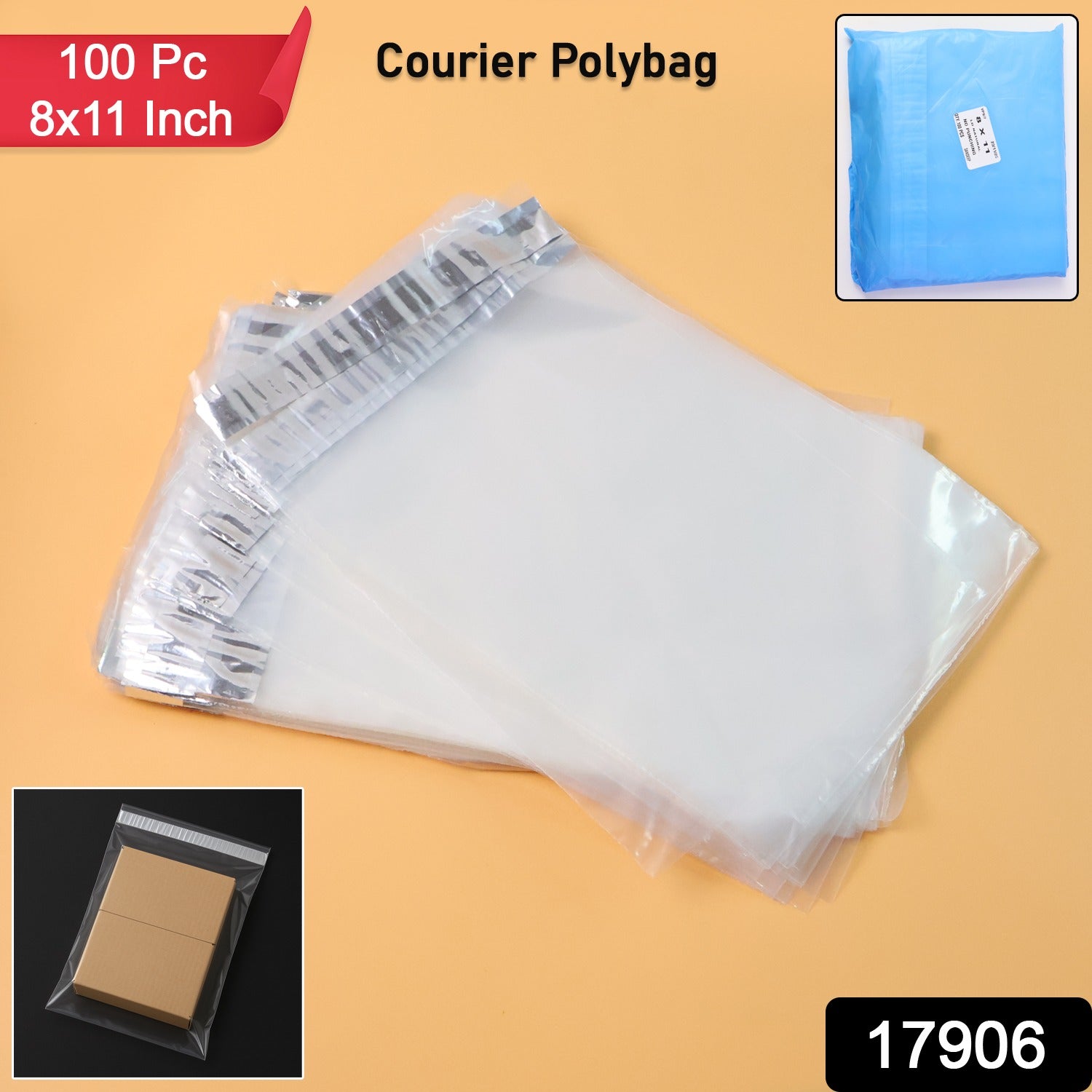 Pack of 100 courier polybags 8x11 inch for reliable parcel packaging