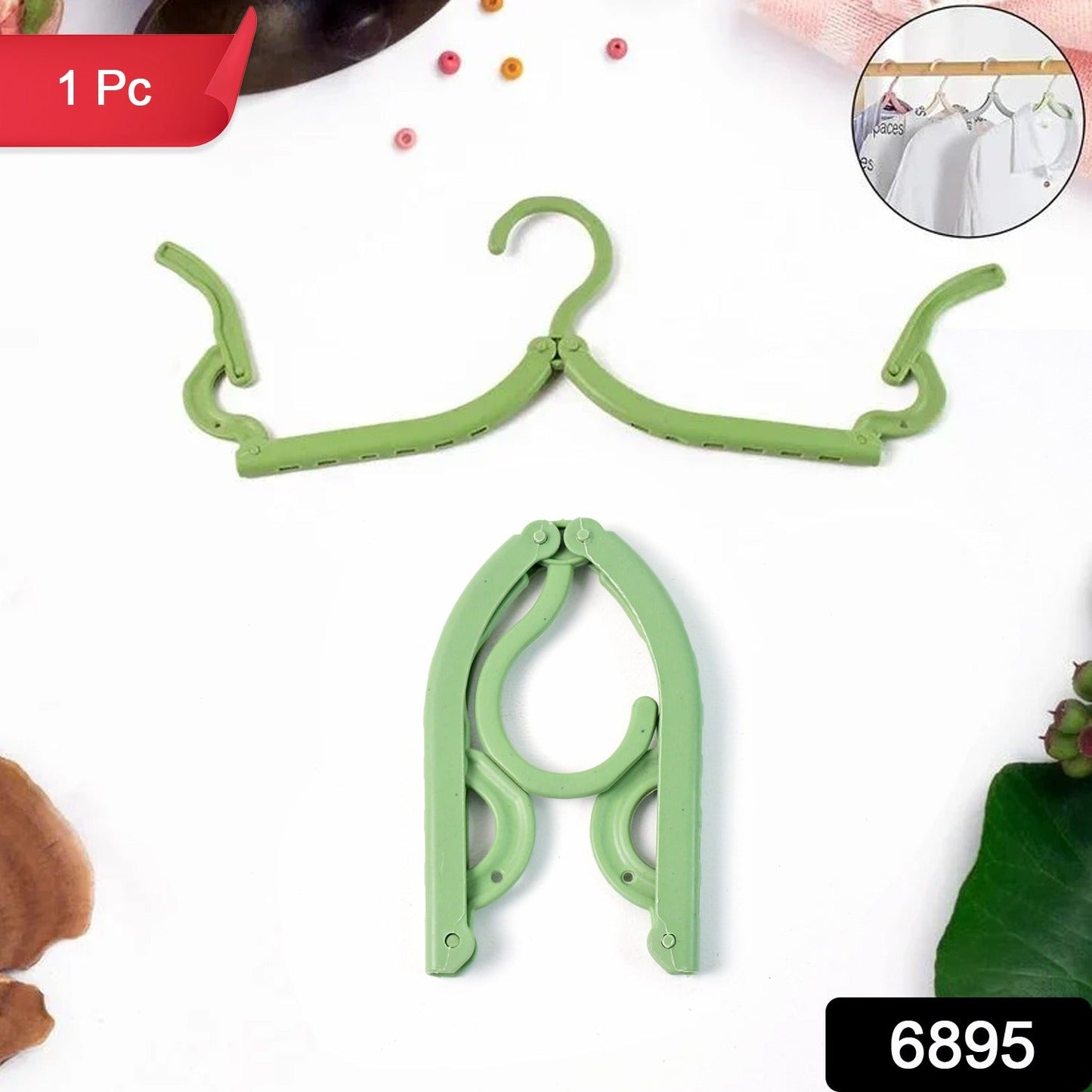 Compact foldable hanger securing garments firmly, perfect for travel and daily use