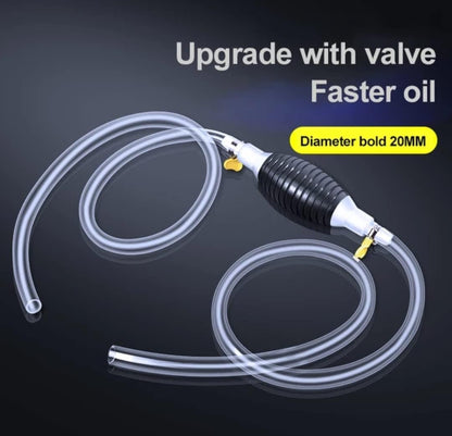 Manual liquid transfer pump, highlighting the hand-operated bulb for easy use.