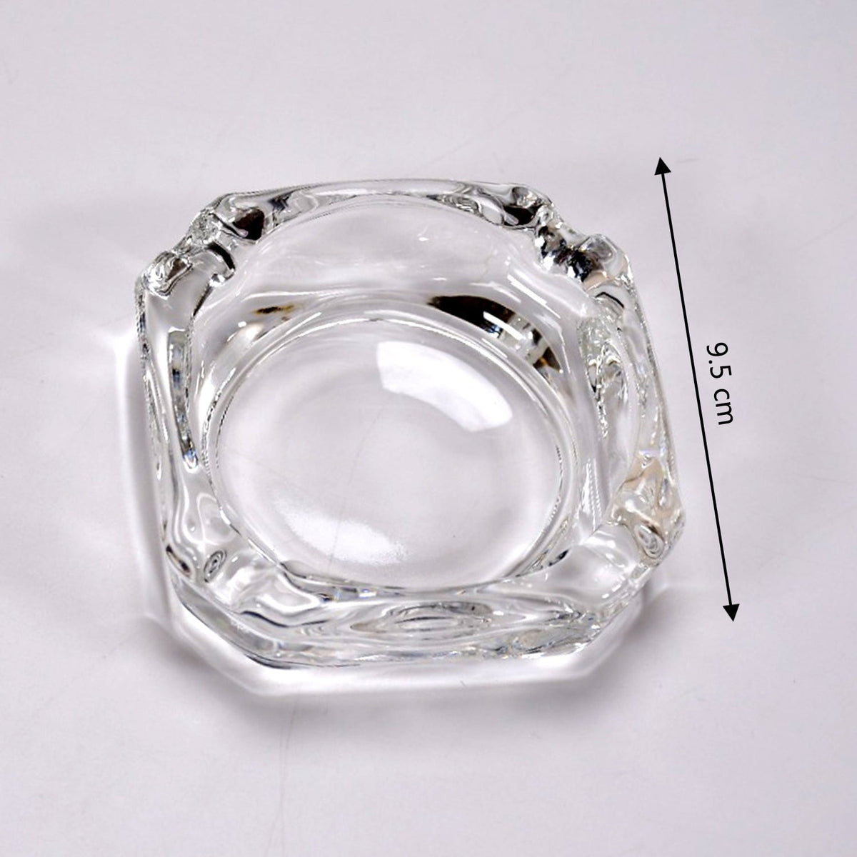 Elegant crystal ashtray enhancing the aesthetic of a living room.