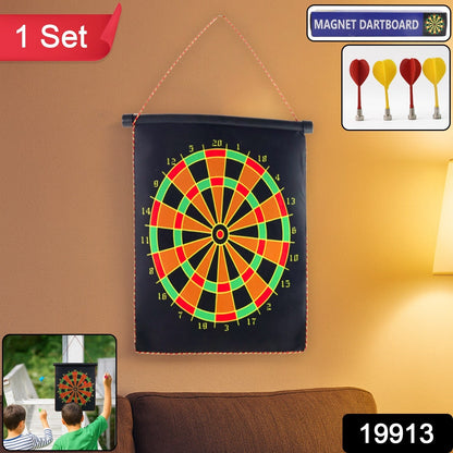 Close-up of bright magnetic dartboard target for accurate scoring