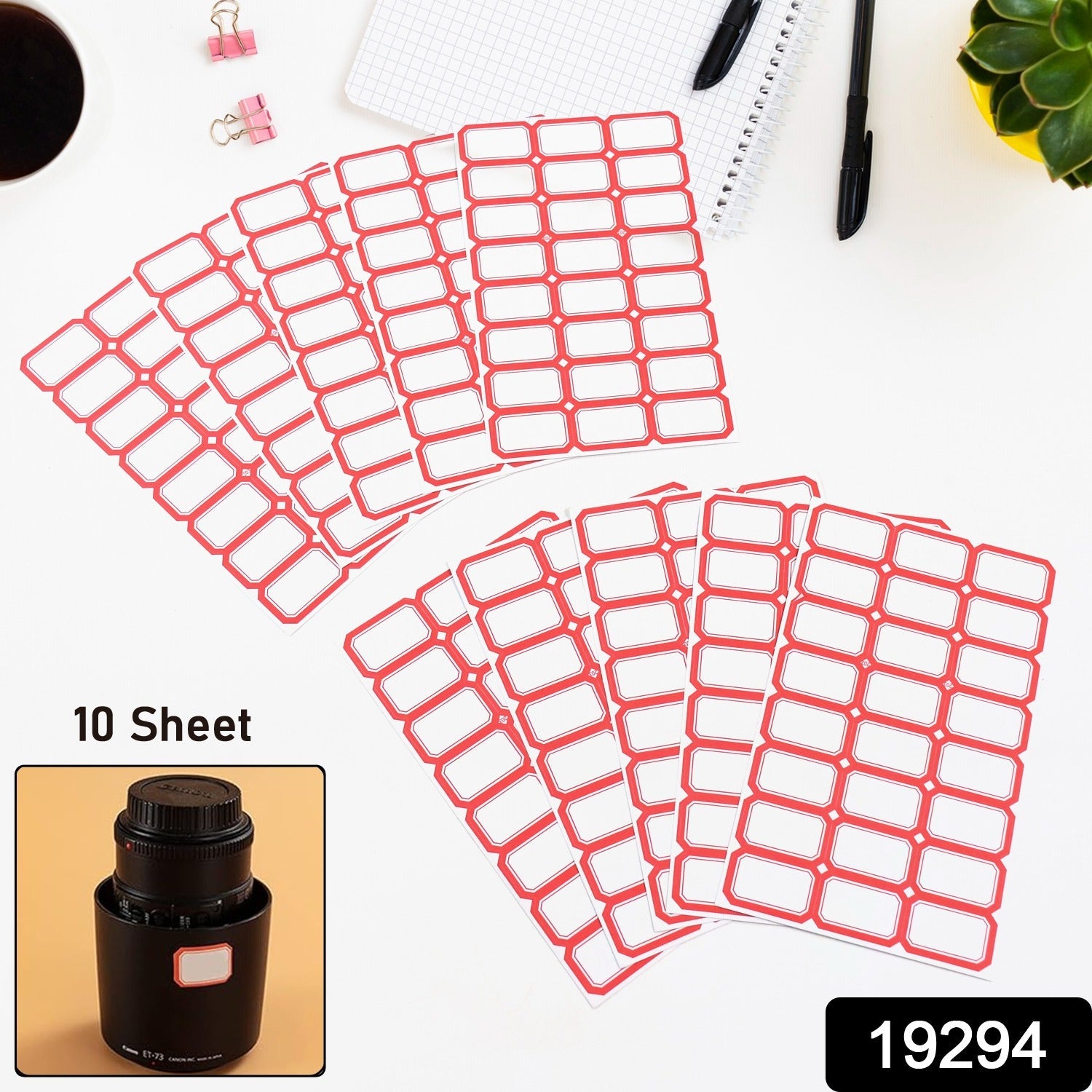 A4 size writable blank label sheets with red border for easy labeling