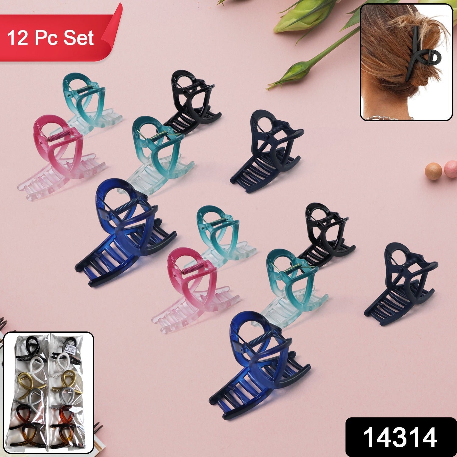 Close-up of matte finish plastic hair claw for secure hair hold
