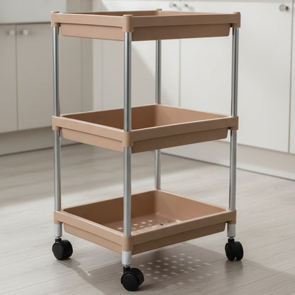 Multipurpose storage trolley arranged in a neat living space