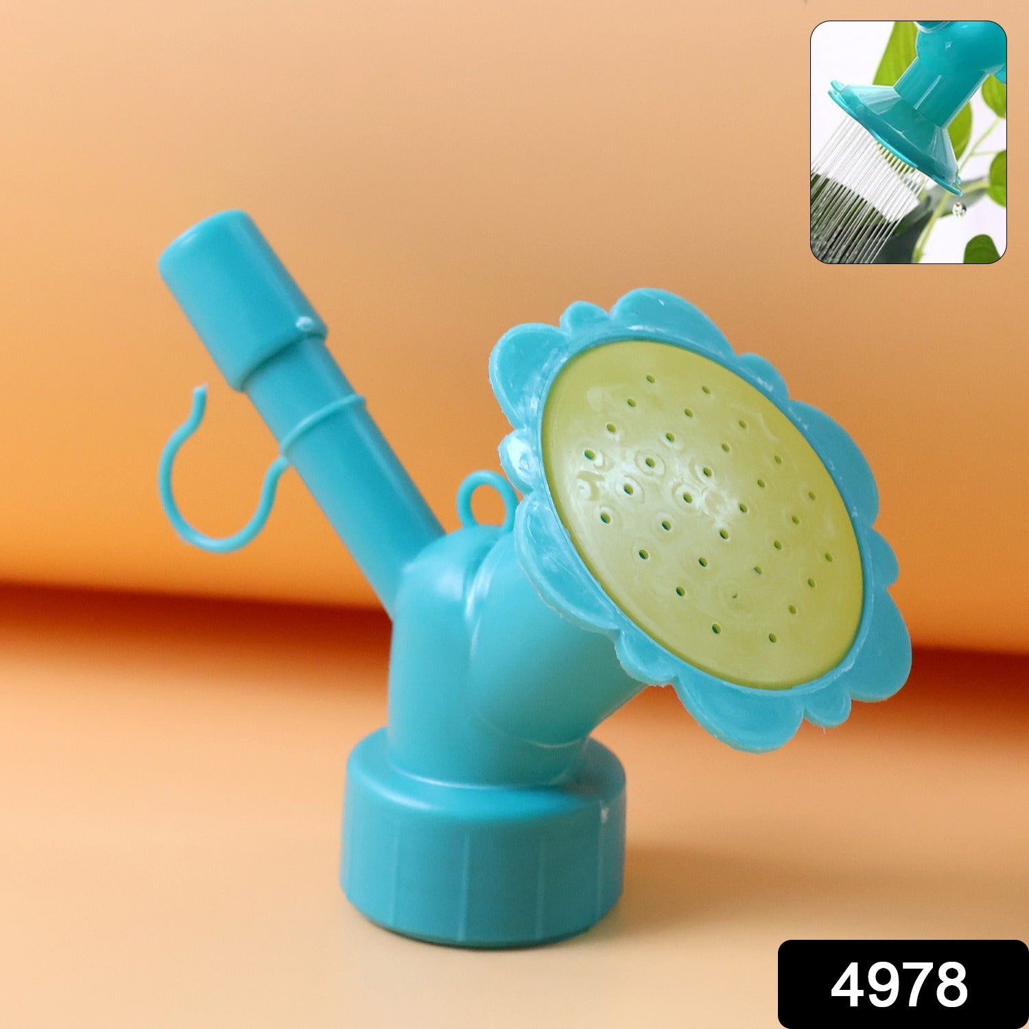 Close-up of flower shape plastic sprinkler nozzle for gardening attachment
