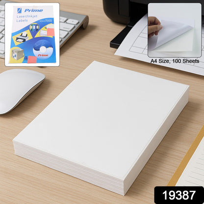 Close-up of Pro Stick A4 white printable label sheets showing smooth surface
