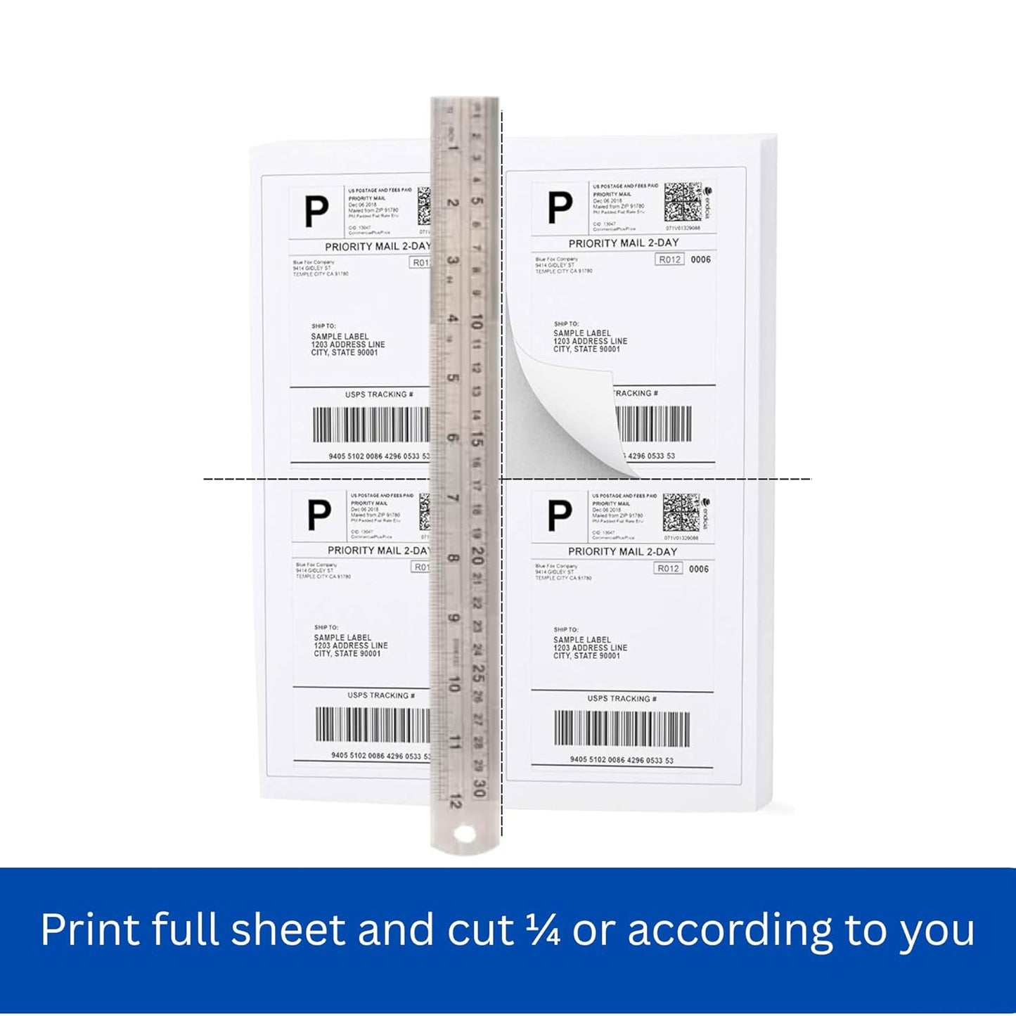 Stack of 100 Oddy A4 full-page self-adhesive label sheets