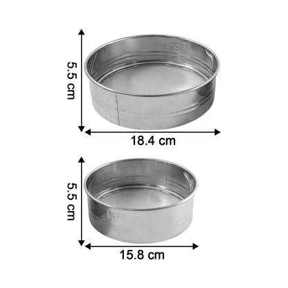 Multipurpose fine mesh flour strainer set for kitchen use
