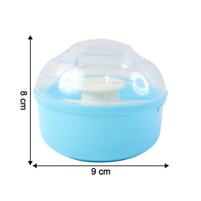 Close-up of soft applicator puff for baby powder application