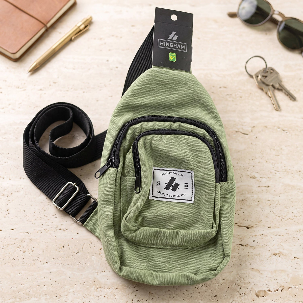 Kids Multi Pocket Sling Crossbody Chest Bag Canvas Bag for Little Boys Girls (1 Pc)
