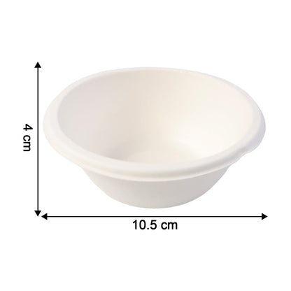 Smooth rim compostable serving bowl made from bagasse