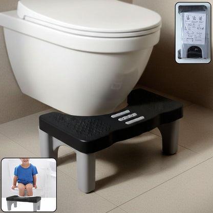 Ergonomic portable toilet potty stool with anti-slip footrest