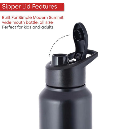 Leak-resistant flip-top lid on stainless steel sports water bottle